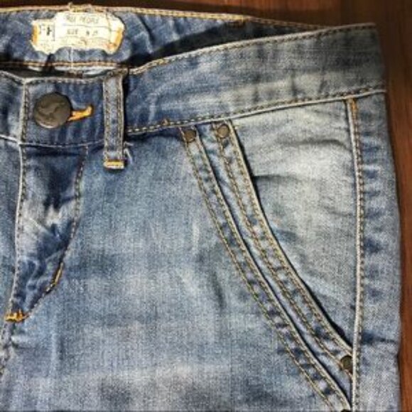 Free People Light Wash Boho Flared Jeans; 25 - Picture 6 of 7